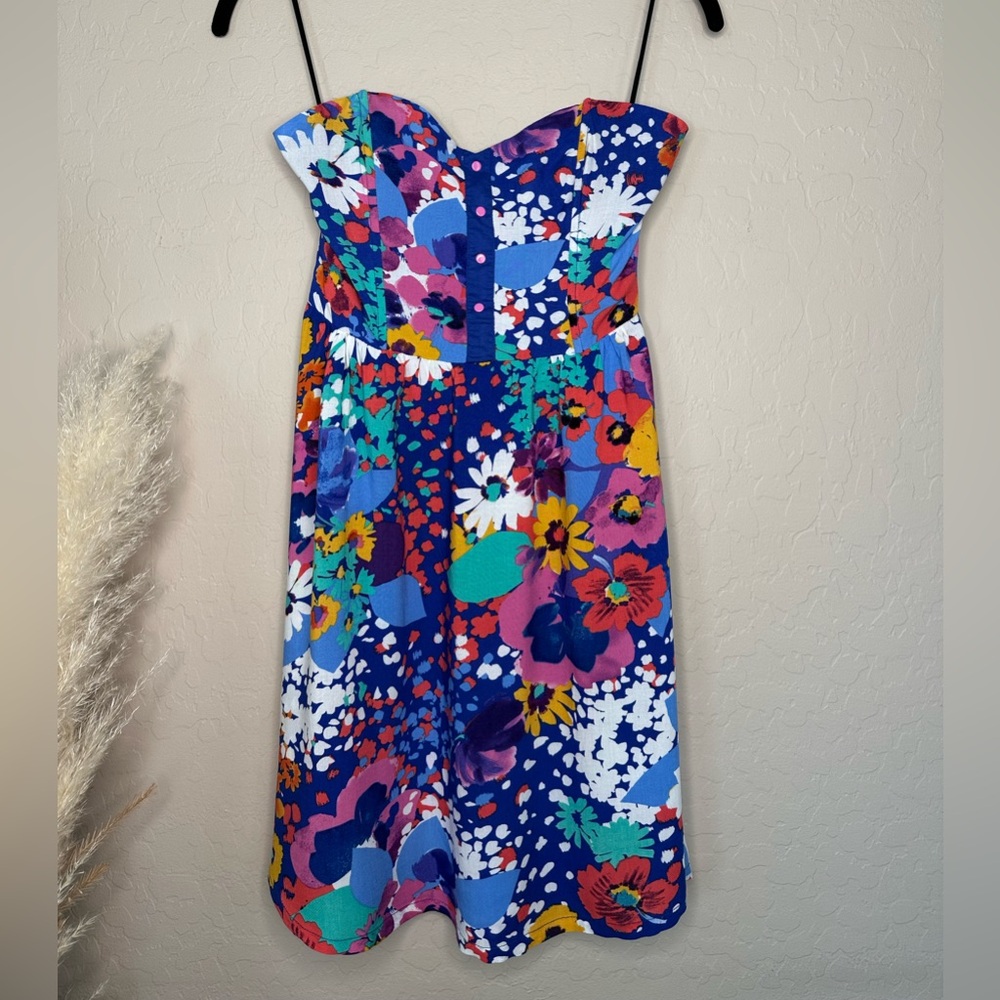 O’Neill Floral Print Strapless Knee Length Dress, size S